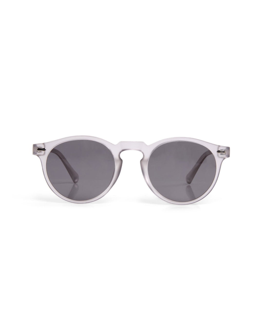 Moon sunglasses — front view, translucent grey acetate