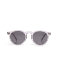 Moon sunglasses — front view, translucent grey acetate