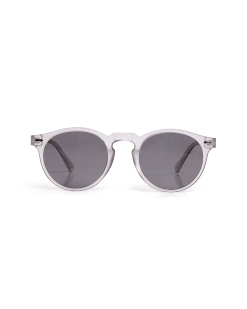 Moon sunglasses — front view, translucent grey acetate